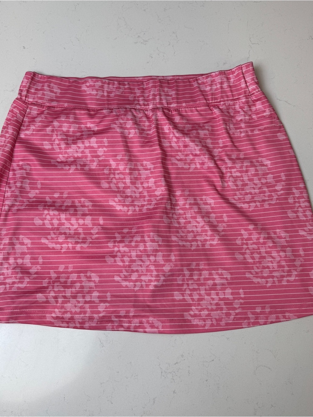Pebble Beach Pink Floral-Striped Mini Skirt